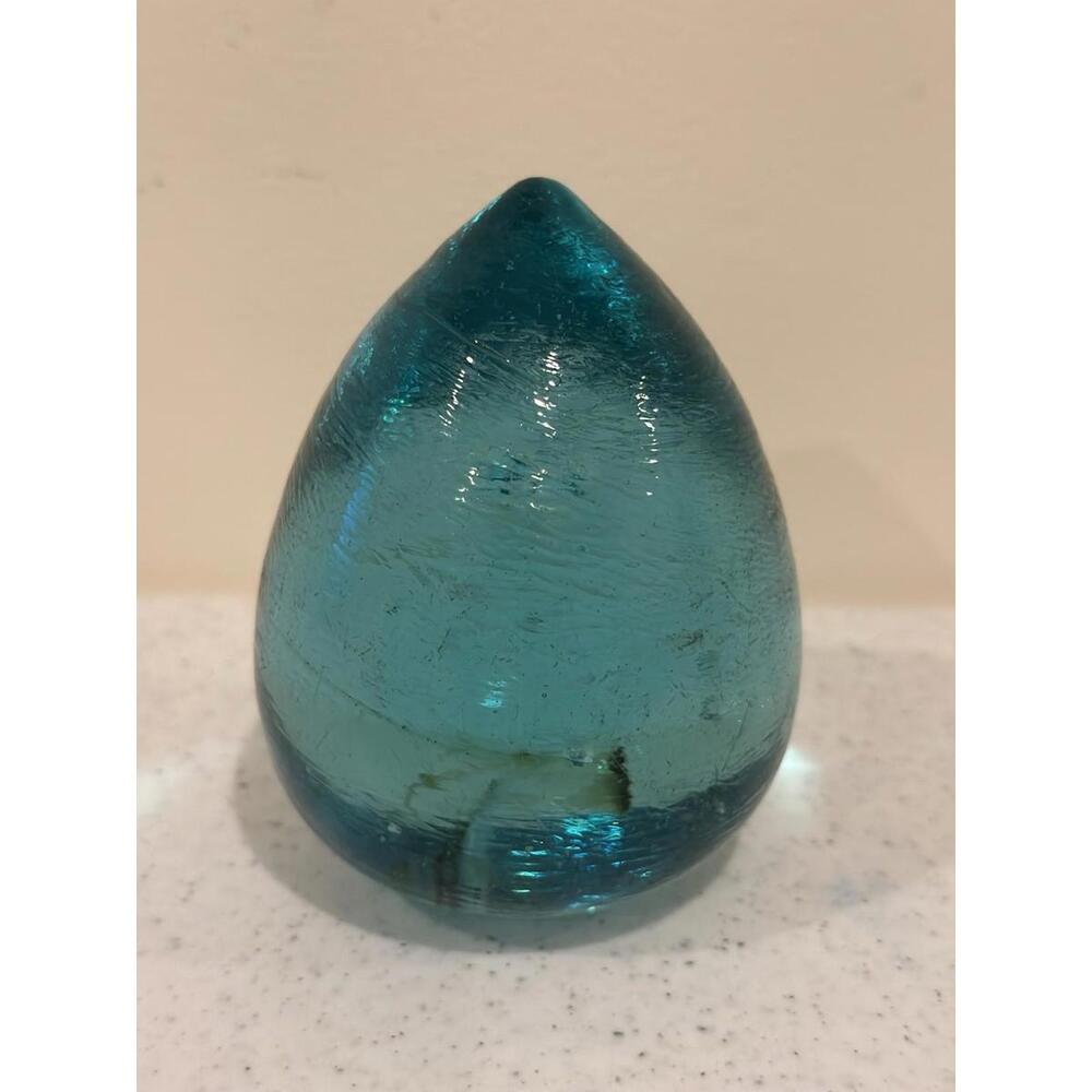 Glass green aquatic plant droplet shaped Egg